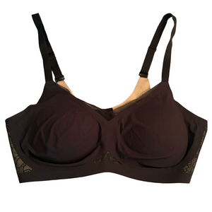 Honeylove Full Coverage Crossover 1X Black Bra Removable Padding No Underwire
